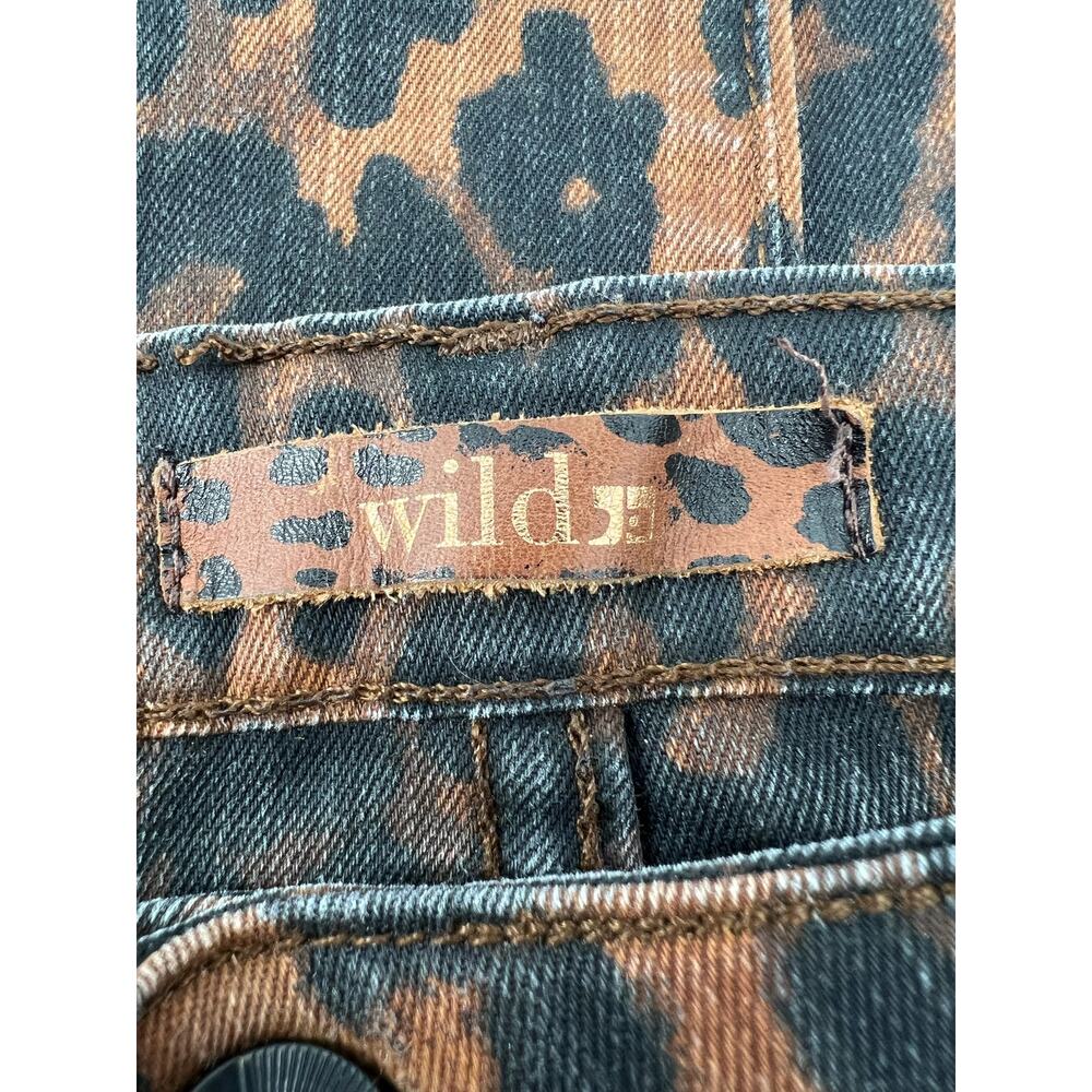 Leopard Print Skinny Jeans - Brown/Black - Picture 5 of 8